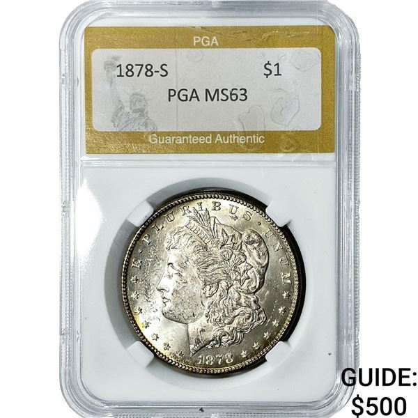 1878-S Morgan Silver Dollar PGA MS63