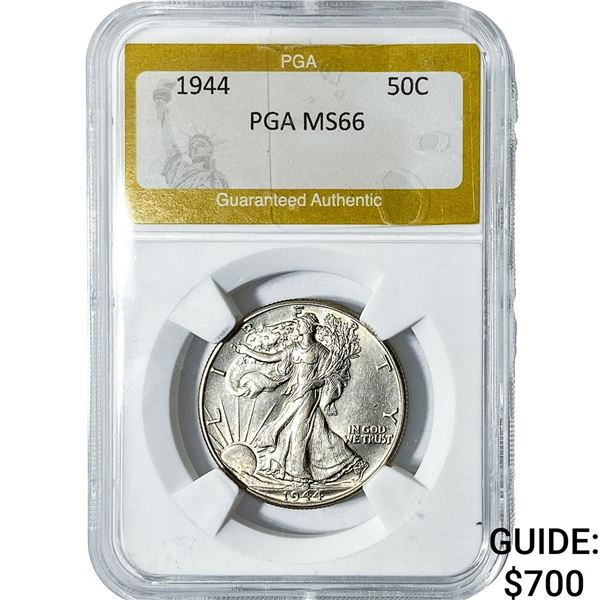 1944 Walking Liberty Half Dollar PGA MS66
