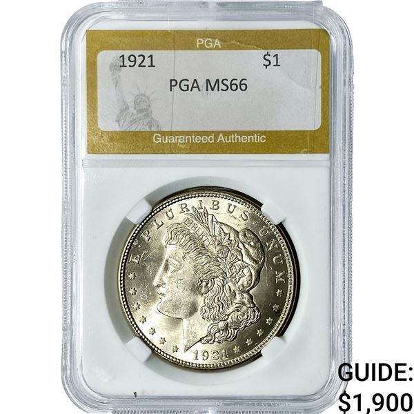 1921 Morgan Silver Dollar PGA MS66
