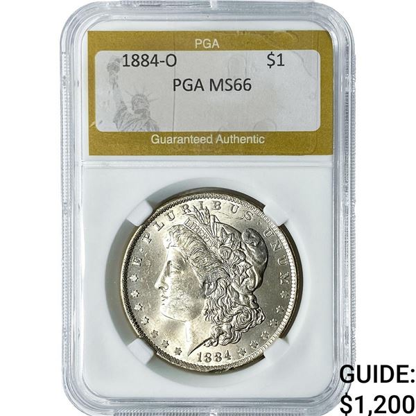 1884-O Morgan Silver Dollar PGA MS66