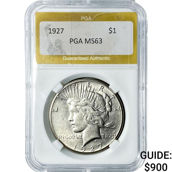 1927 Silver Peace Dollar PGA MS63
