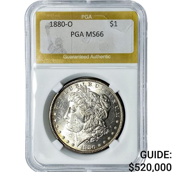 1880-O Morgan Silver Dollar PGA MS66