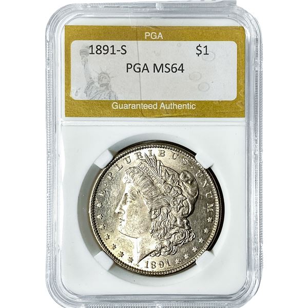 1891-S Morgan Silver Dollar PGA MS64