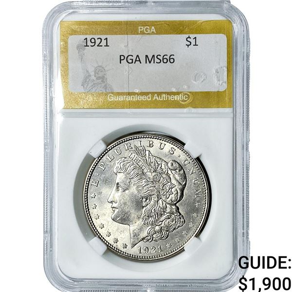 1921 Morgan Silver Dollar PGA MS66