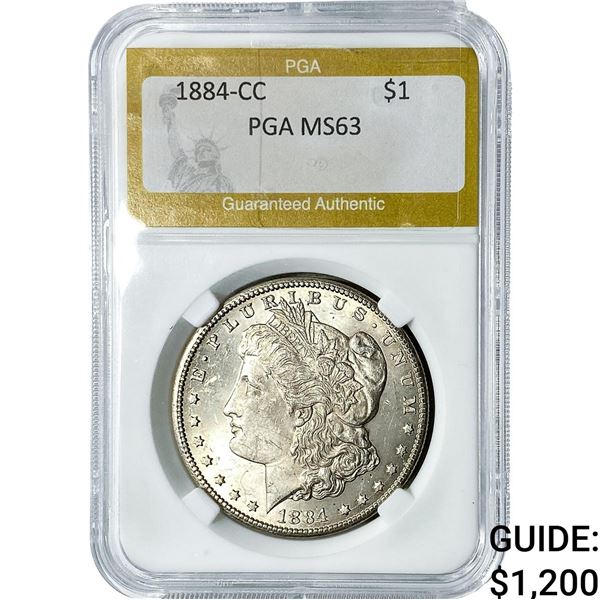 1884-CC Morgan Silver Dollar PGA MS63