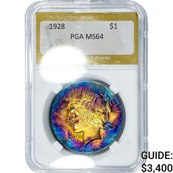 1928 Silver Peace Dollar PGA MS64