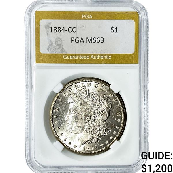 1884-CC Morgan Silver Dollar PGA MS63