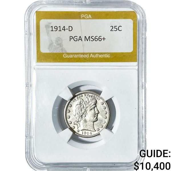 1914-D Barber Quarter PGA MS66+