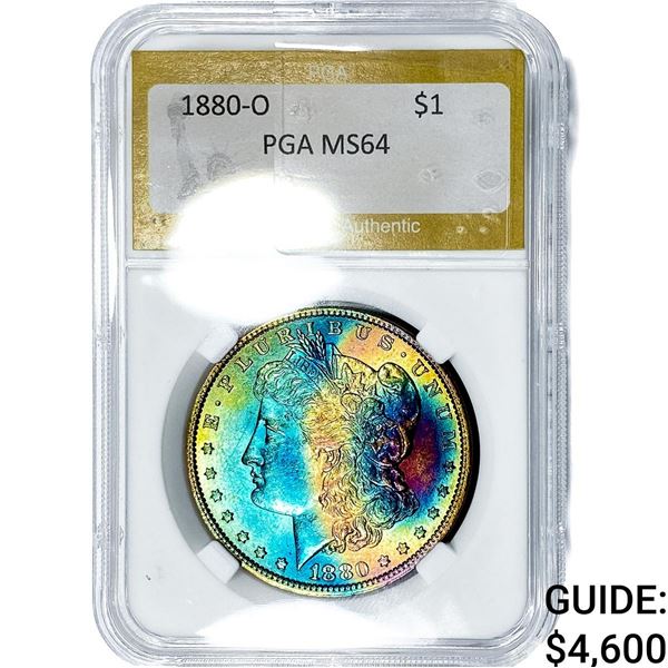 1880-O Morgan Silver Dollar PGA MS64