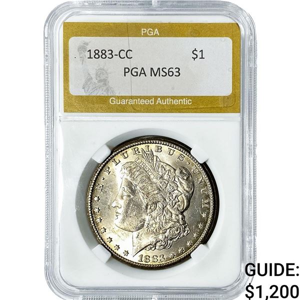 1883-CC Morgan Silver Dollar PGA MS63
