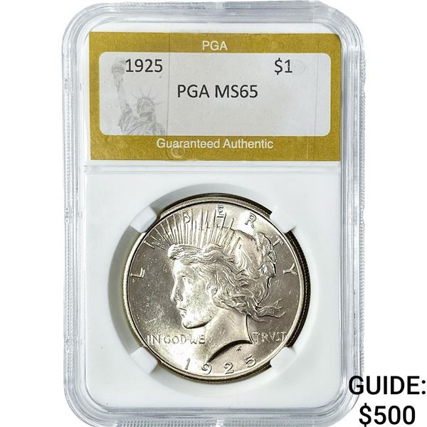 1925 Silver Peace Dollar PGA MS65