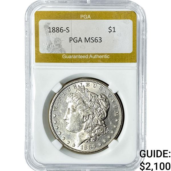 1886-S Morgan Silver Dollar PGA MS63