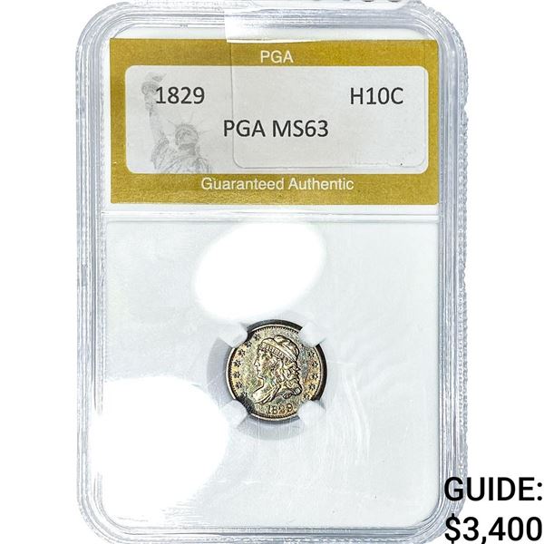 1829 Capped Bust Half Dime PGA MS63