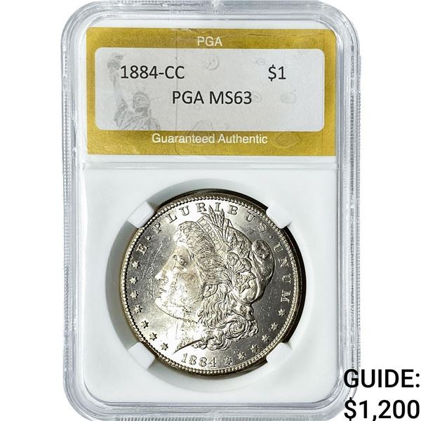 1884-CC Morgan Silver Dollar PGA MS63