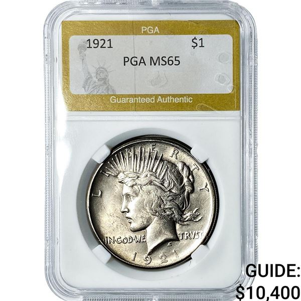 1921 Silver Peace Dollar PGA MS65