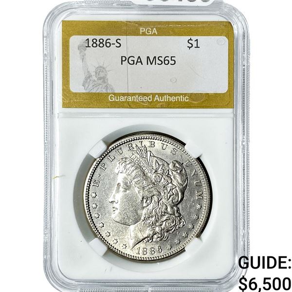1886-S Morgan Silver Dollar PGA MS65