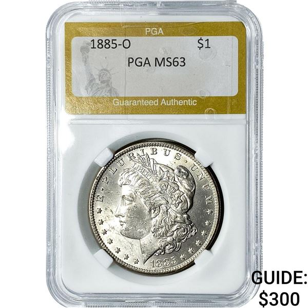 1885-O Morgan Silver Dollar PGA MS63