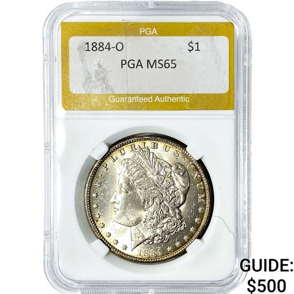 1884-O Morgan Silver Dollar PGA MS65