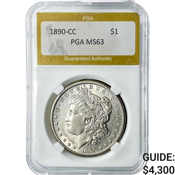 1890-CC Morgan Silver Dollar PGA MS63