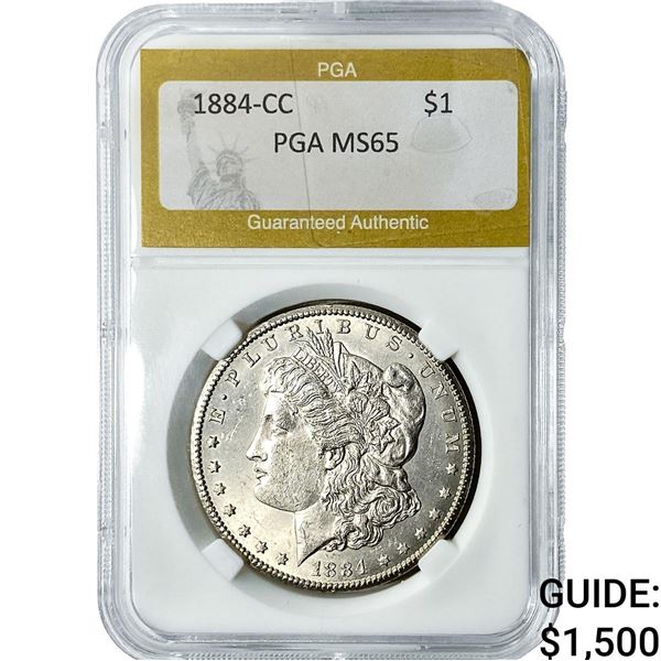 1884-CC Morgan Silver Dollar PGA MS65