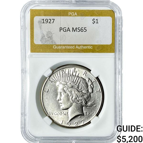 1927 Silver Peace Dollar PGA MS65