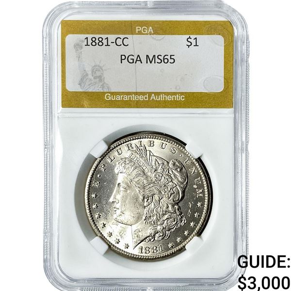 1881-CC Morgan Silver Dollar PGA MS65