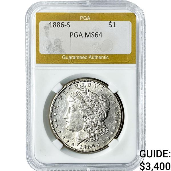 1886-S Morgan Silver Dollar PGA MS64