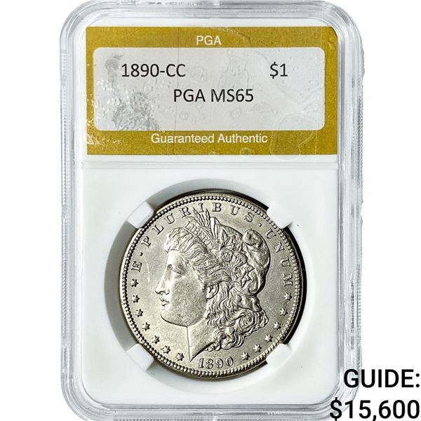1890-CC Morgan Silver Dollar PGA MS65