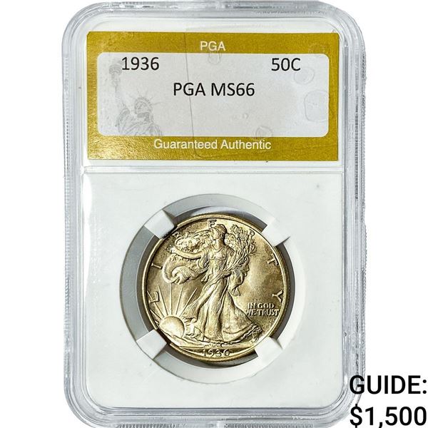 1936 Walking Liberty Half Dollar PGA MS66