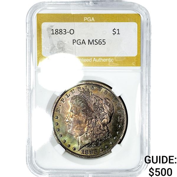 1883-O Morgan Silver Dollar PGA MS65