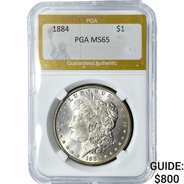 1884 Morgan Silver Dollar PGA MS65