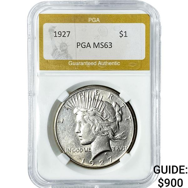 1927 Silver Peace Dollar PGA MS63
