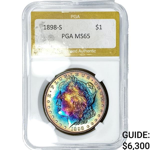 1898-S Morgan Silver Dollar PGA MS65