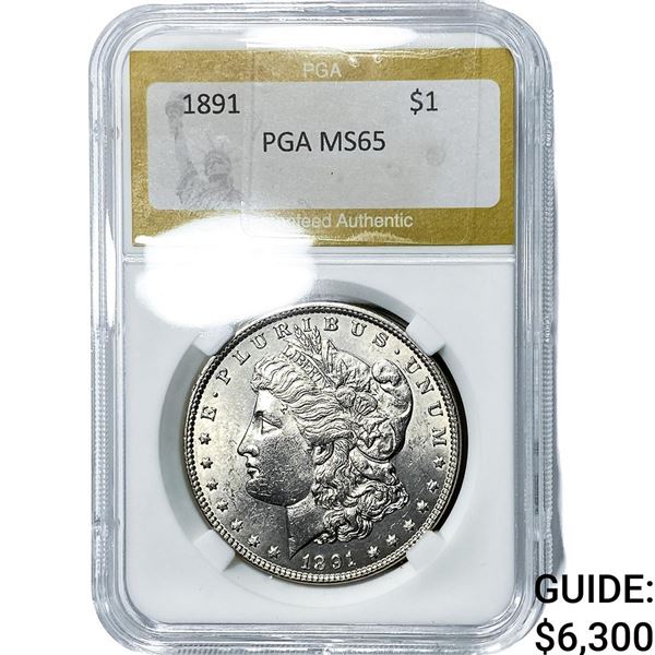 1891 Morgan Silver Dollar PGA MS65