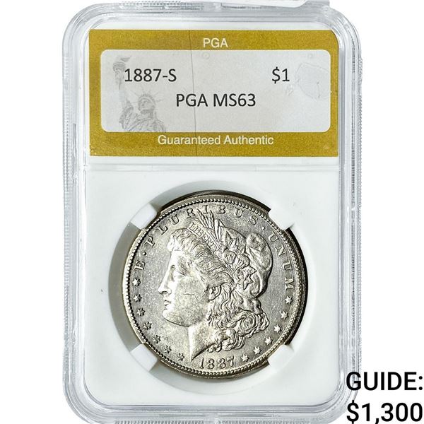 1887-S Morgan Silver Dollar PGA MS63