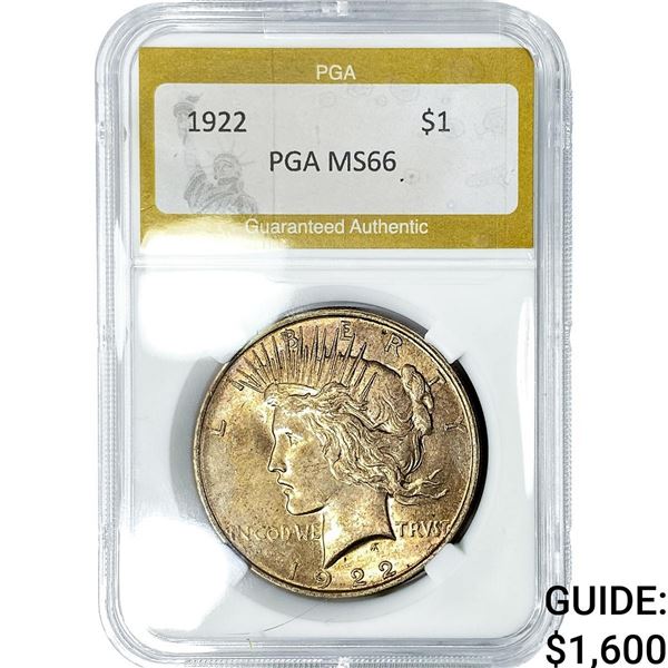 1922 Silver Peace Dollar PGA MS66