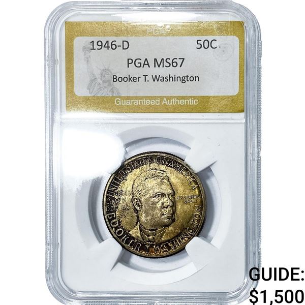 1946-D Booker T Half Dollar PGA MS67