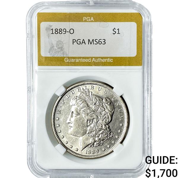1889-O Morgan Silver Dollar PGA MS63