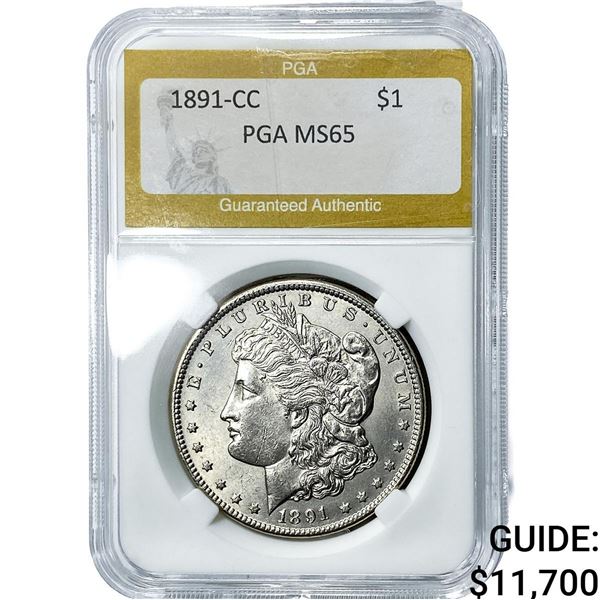 1891-CC Morgan Silver Dollar PGA MS65