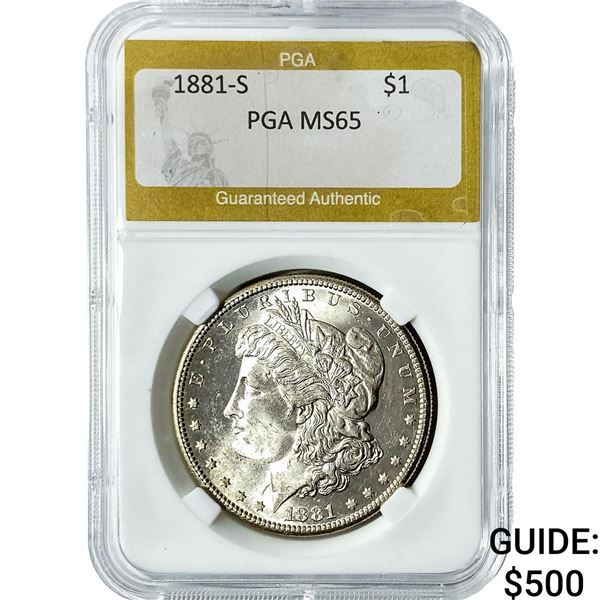 1881-S Morgan Silver Dollar PGA MS65