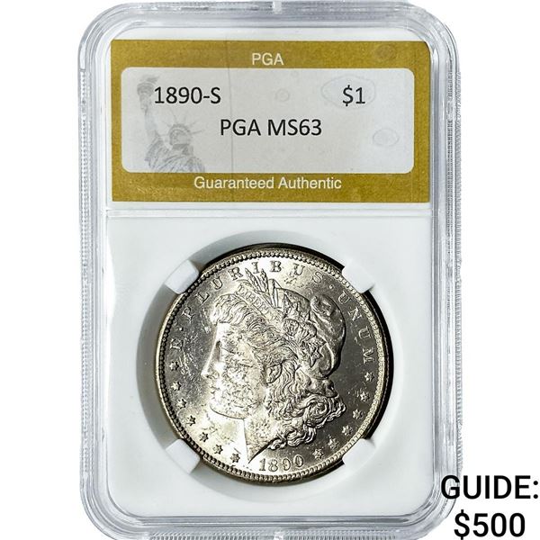 1890-S Morgan Silver Dollar PGA MS63