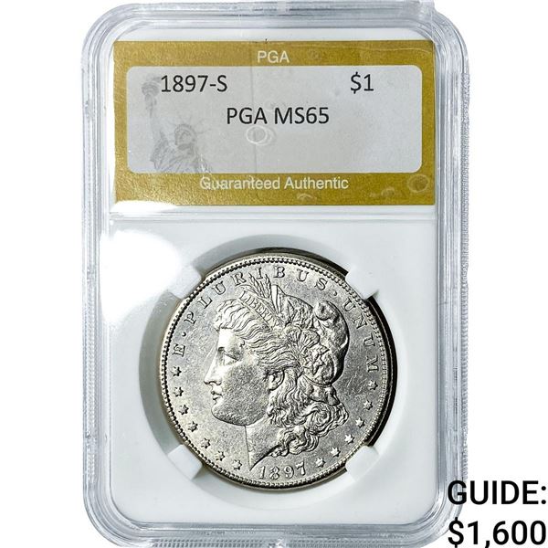 1897-S Morgan Silver Dollar PGA MS65