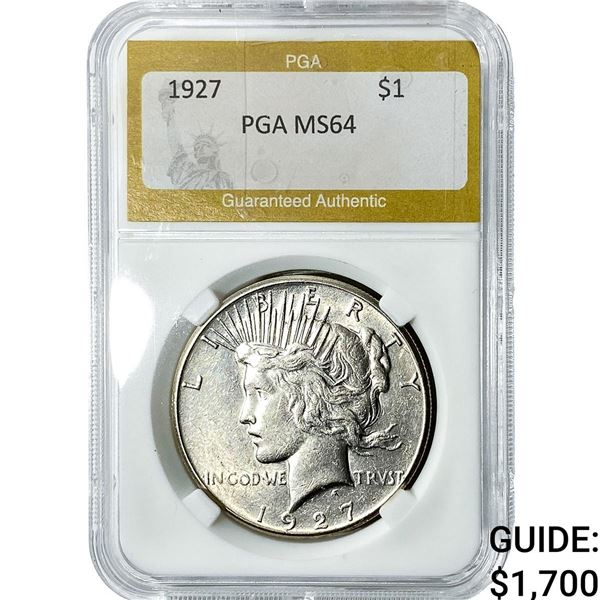 1927 Silver Peace Dollar PGA MS64