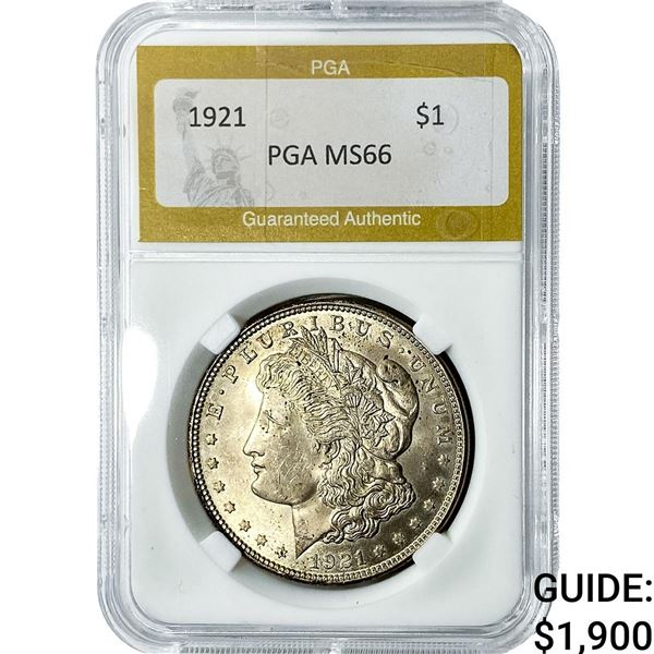 1921 Morgan Silver Dollar PGA MS66
