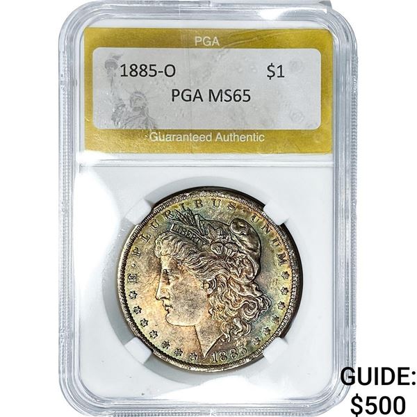 1885-O Morgan Silver Dollar PGA MS65