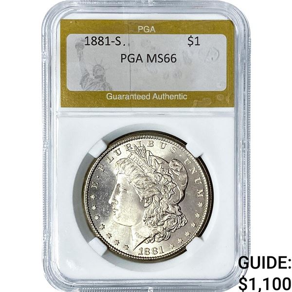 1881-S Morgan Silver Dollar PGA MS66