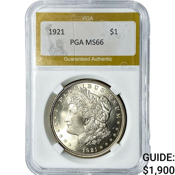 1921 Morgan Silver Dollar PGA MS66