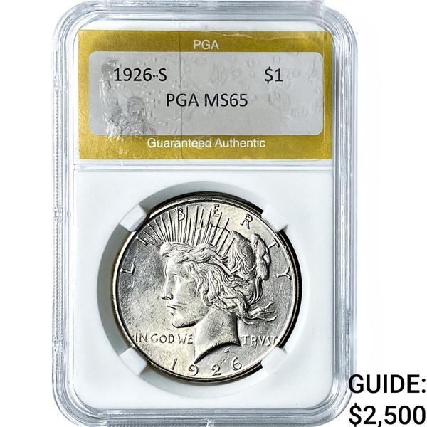 1926-S Silver Peace Dollar PGA MS65