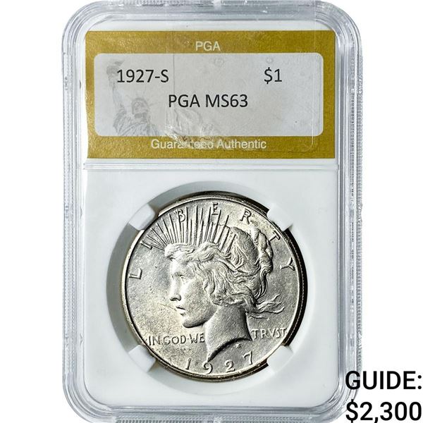 1927-S Silver Peace Dollar PGA MS63