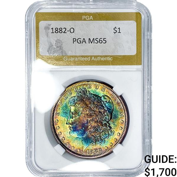 1882-O Morgan Silver Dollar PGA MS65